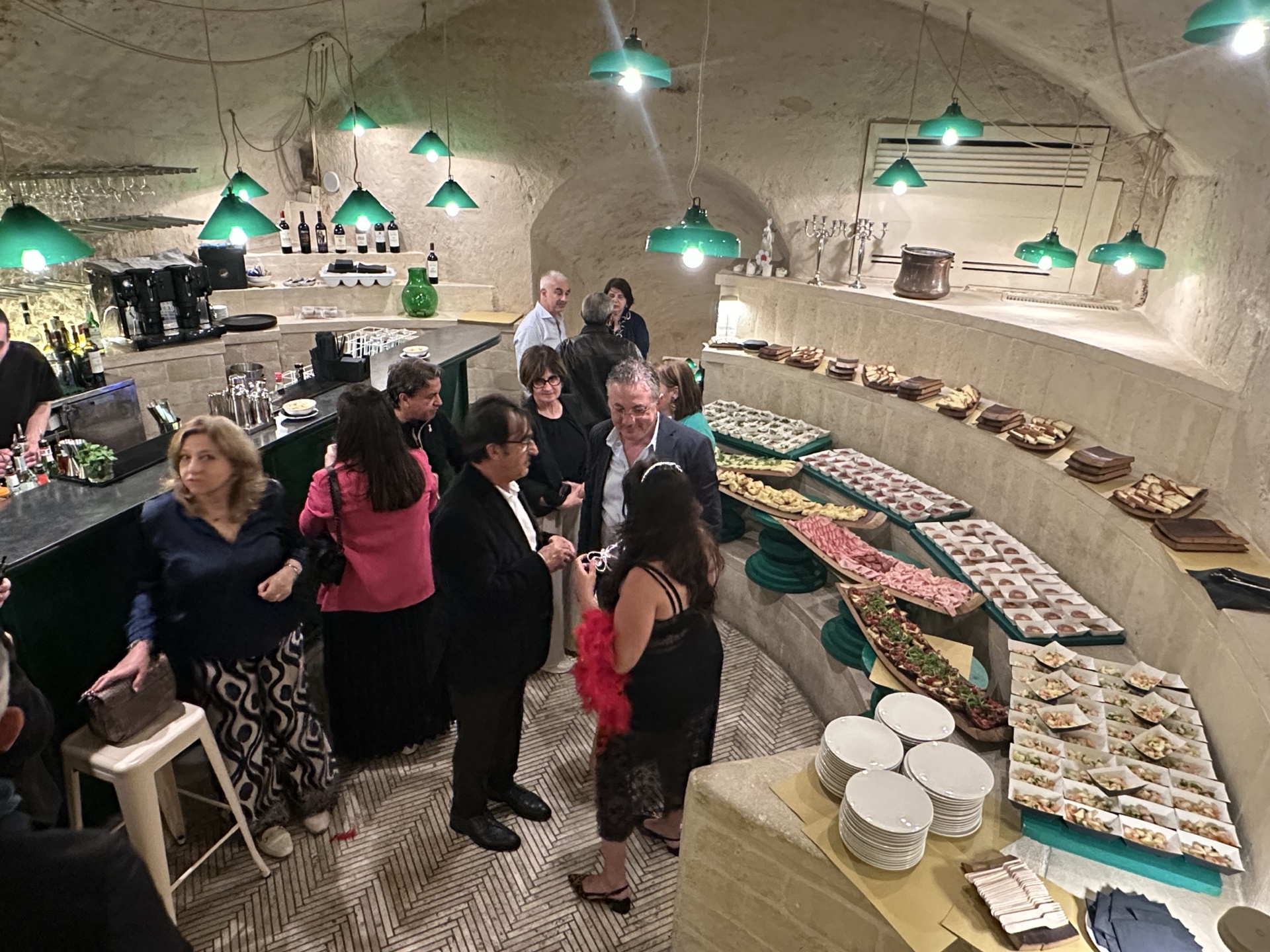 Atmosfera di una festa privata nelle Antiche Cisterne